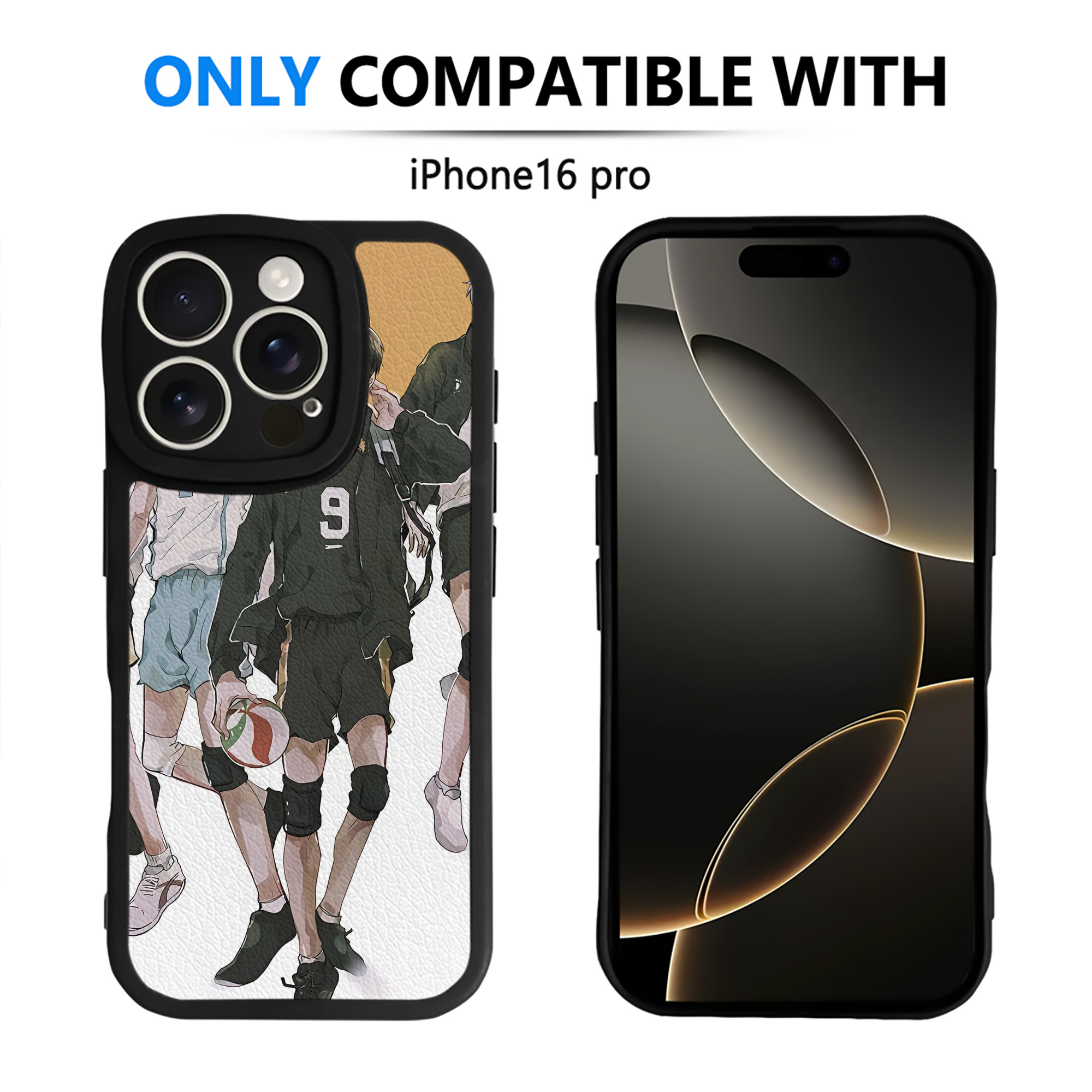 （画像用） ハイキュー!! Haikyu!! 【iPhone 16シリーズ対応】シリコンスマホケース（レザー調） 材質：シリコン